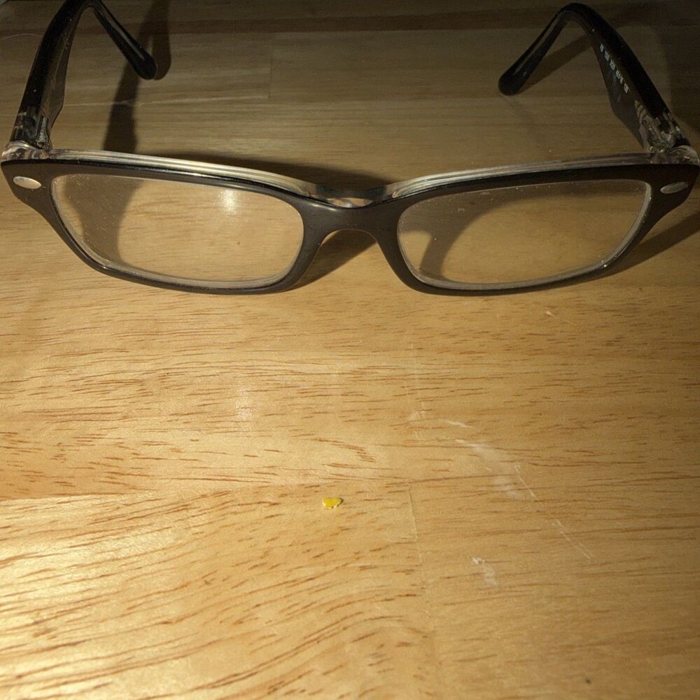 Ray-Ban Small Eyeglasses RB 1531 3529 Black on Clear Square Frame 48[]16 130